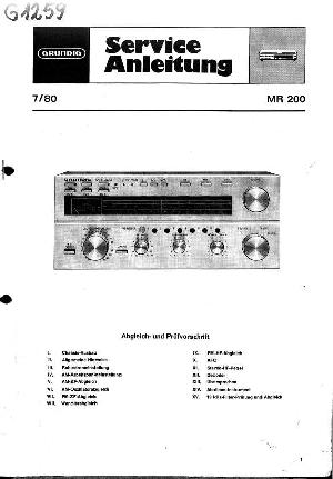 Сервисная инструкция Grundig MR200 ― Manual-Shop.ru