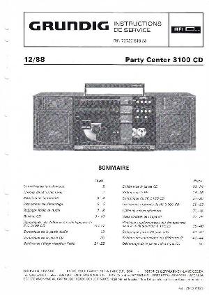 Service manual Grundig PARTY-CENTER-3100CD ― Manual-Shop.ru