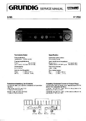 Сервисная инструкция Grundig V1700 ― Manual-Shop.ru