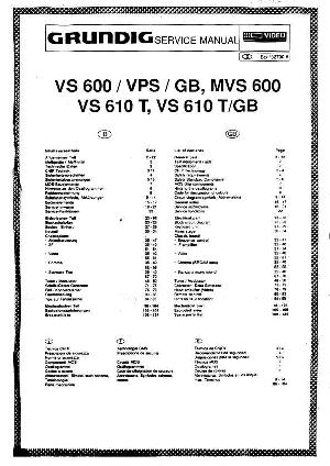 Сервисная инструкция Grundig VS-600 ― Manual-Shop.ru