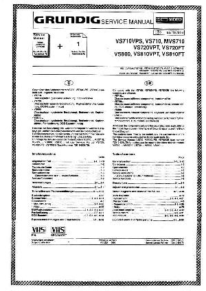 Сервисная инструкция Grundig VS-710VPS, VS-720VPT, VS-800, VS-810VPT ― Manual-Shop.ru