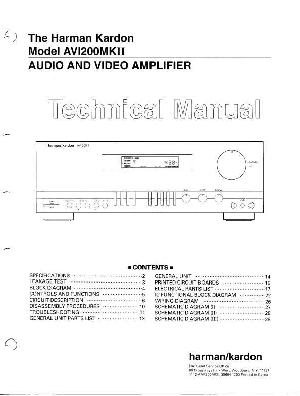 Сервисная инструкция Harman-Kardon AVI-200MKII ― Manual-Shop.ru