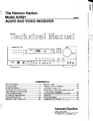 Сервисная инструкция Harman-Kardon AVR-21 ― Manual-Shop.ru