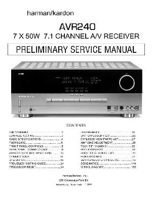 Сервисная инструкция Harman-Kardon AVR-240 ― Manual-Shop.ru