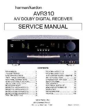 Сервисная инструкция Harman-Kardon AVR-310 ― Manual-Shop.ru