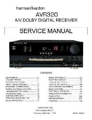 Сервисная инструкция Harman-Kardon AVR-320 ― Manual-Shop.ru