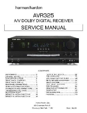 Сервисная инструкция Harman-Kardon AVR-325 ― Manual-Shop.ru