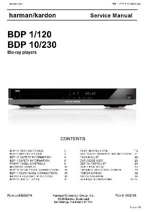 Сервисная инструкция HARMAN-KARDON BDP-1, BDP-10 ― Manual-Shop.ru