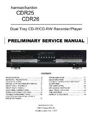 Сервисная инструкция Harman-Kardon CDR-25, CDR-26 ― Manual-Shop.ru