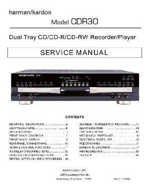 Сервисная инструкция Harman-Kardon CDR-30 ― Manual-Shop.ru