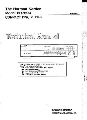 Сервисная инструкция Harman-Kardon HD-7600 ― Manual-Shop.ru