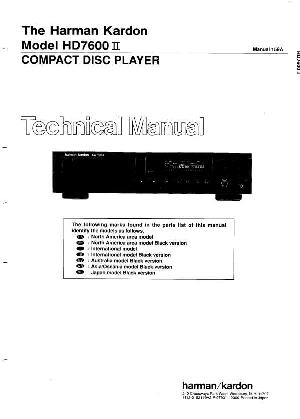 Сервисная инструкция Harman-Kardon HD-7600II ― Manual-Shop.ru