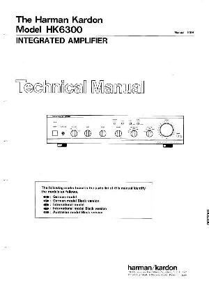 Сервисная инструкция Harman-Kardon HK-6300 ― Manual-Shop.ru