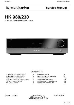 Сервисная инструкция Harman-Kardon HK-980-230 ― Manual-Shop.ru