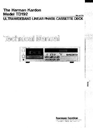 Сервисная инструкция Harman-Kardon TD-192 ― Manual-Shop.ru