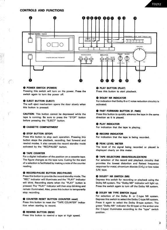Service manual Harman-Kardon TD-212 