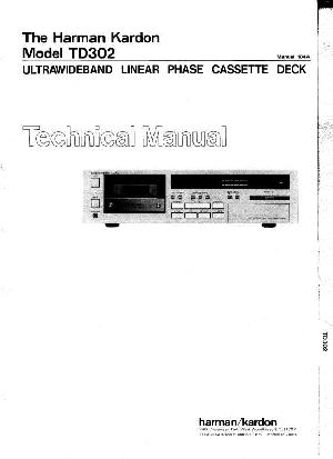 Сервисная инструкция Harman-Kardon TD-302 ― Manual-Shop.ru