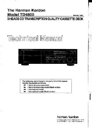 Сервисная инструкция Harman-Kardon TD-4800 ― Manual-Shop.ru