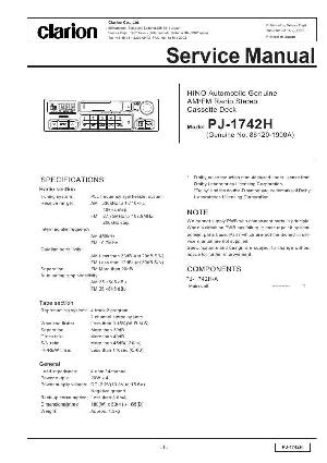 Сервисная инструкция Clarion PJ-1742HA ― Manual-Shop.ru
