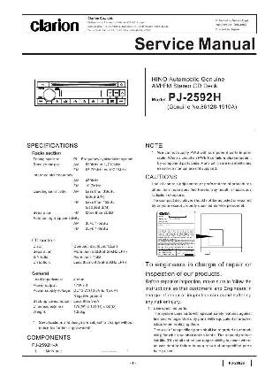 Сервисная инструкция Clarion PJ-2592H ― Manual-Shop.ru