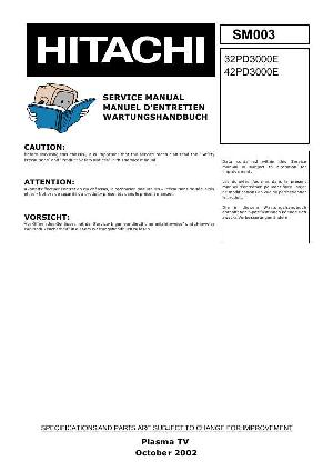 Service manual Hitachi 32PD3000E, 42PD3000E ― Manual-Shop.ru