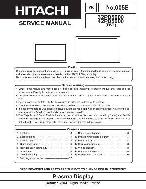 Service manual Hitachi 32PD5000, 42PD5000 ― Manual-Shop.ru