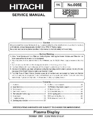 Сервисная инструкция Hitachi 32PD5000, 42PD5000 ― Manual-Shop.ru
