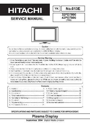 Сервисная инструкция Hitachi 32PD7800, 42PD7800 ― Manual-Shop.ru