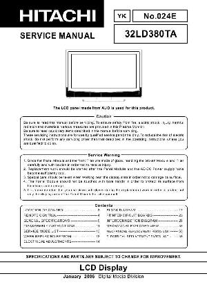 Сервисная инструкция HITACHI 32LD380TA ― Manual-Shop.ru