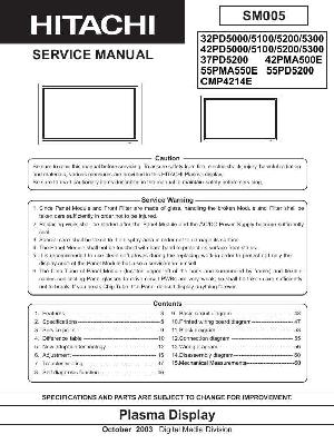 Service manual Hitachi 32PD5000, 32PD5100, 32PD5200, 32PD5300 ― Manual-Shop.ru