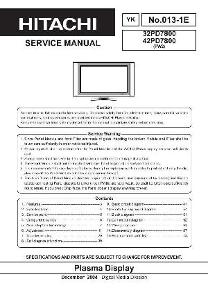 Service manual Hitachi 32PD7800, 42PD7800 ― Manual-Shop.ru