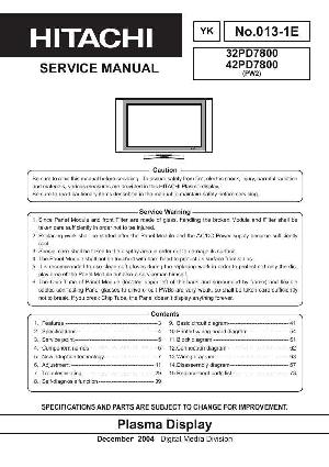 Сервисная инструкция Hitachi 32PD7800, 42PD7800 ― Manual-Shop.ru