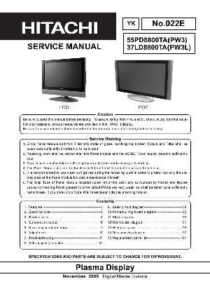 Сервисная инструкция Hitachi 37LD8800TA ― Manual-Shop.ru