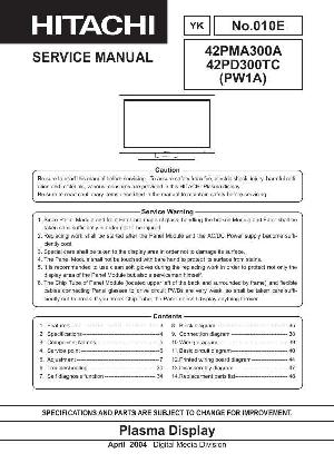 Сервисная инструкция Hitachi 42PD300TC ― Manual-Shop.ru