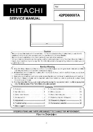 Сервисная инструкция Hitachi 42PD6000TA ― Manual-Shop.ru