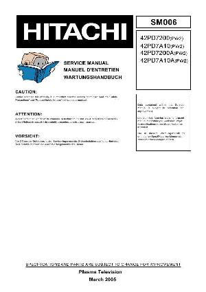 Service manual HITACHI 42PD7200, 42PD7A10 ― Manual-Shop.ru