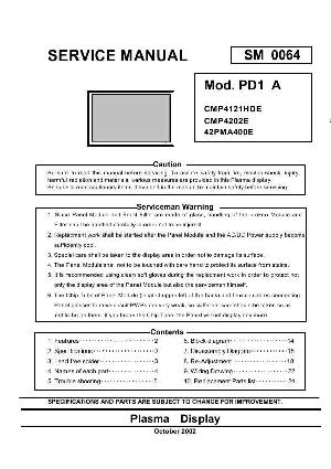 Сервисная инструкция Hitachi 42PMA400E ― Manual-Shop.ru