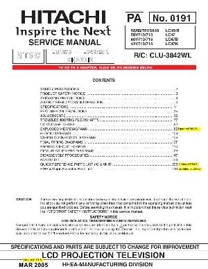 Сервисная инструкция Hitachi 50VS810, 60VS810, 70VS810, 50V710, 60V710, 42V710, 715 ― Manual-Shop.ru