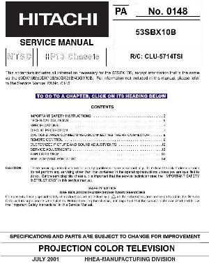 Сервисная инструкция Hitachi 53SBX10B  ― Manual-Shop.ru