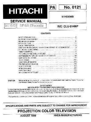 Сервисная инструкция Hitachi 61HDX98B ― Manual-Shop.ru