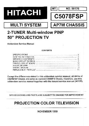 Сервисная инструкция Hitachi C-5078FSP ― Manual-Shop.ru