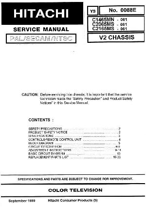 Сервисная инструкция Hitachi C1465MN, C2065MS, C2165MS ― Manual-Shop.ru