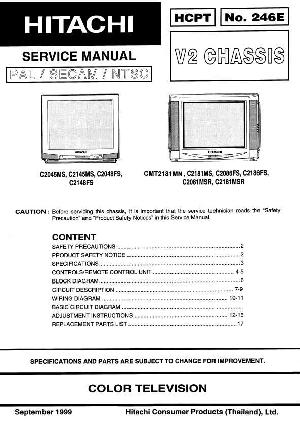 Сервисная инструкция Hitachi C2086FS ― Manual-Shop.ru