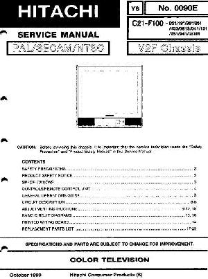 Сервисная инструкция Hitachi C21-F100 ― Manual-Shop.ru