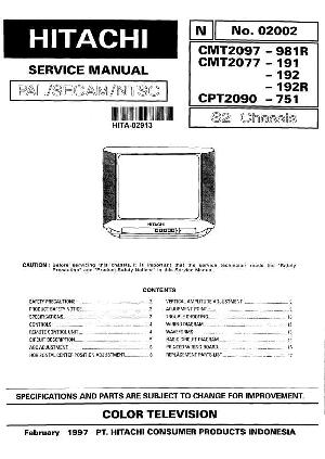 Сервисная инструкция Hitachi CMT2187, CMT2196, CMT2198, CPT2199 ― Manual-Shop.ru