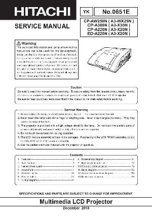 Service manual Hitachi CP-AW250N, A300N, A220N, ED-A220N ― Manual-Shop.ru