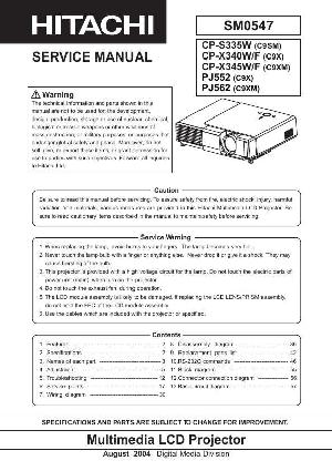 Service manual Hitachi CP-S335W, CP-X340W, CP-X345W ― Manual-Shop.ru