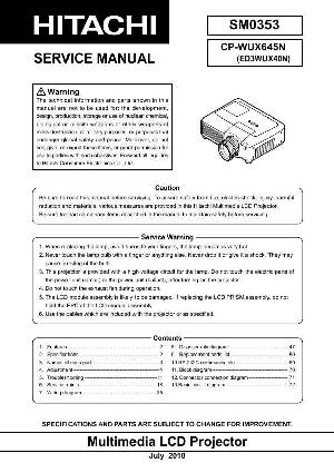 Сервисная инструкция Hitachi CP-WXU645 ― Manual-Shop.ru