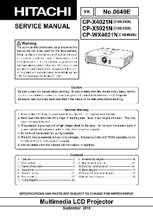 Сервисная инструкция Hitachi CP-X4021N, CP-X5021N, CP-WX4021N ― Manual-Shop.ru