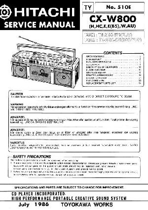 Сервисная инструкция HITACHI CX-W800 ― Manual-Shop.ru